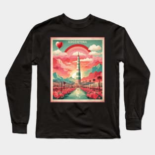 Argentina Valentine's Day Vintage Retro Long Sleeve T-Shirt